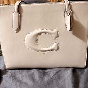 Coach Off-White Leather Tote